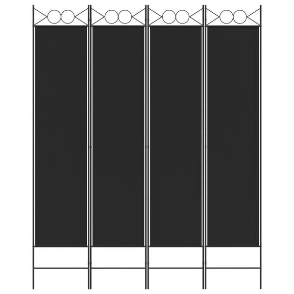 vidaXL Cloison de séparation 4 panneaux Noir 160x200 cm Tissu