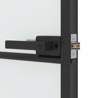 vidaXL Porte intérieure mince noir 93x201,5 cm verre trempé aluminium