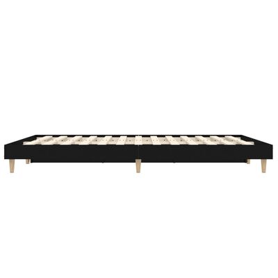 vidaXL Cadre de lit sans matelas noir 135x190 cm bois d'ingénierie