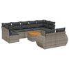 vidaXL Salon de jardin avec coussins 10 pcs gris r&eacute;sine tress&eacute;e