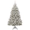 vidaXL Sapin de No&euml;l artificiel Vert et blanc 210 cm PVC et m&eacute;tal