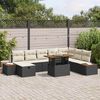 vidaXL Ensemble de canap&eacute; de jardin avec coussin 9 pcs Noir polyrotin