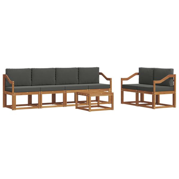 vidaXL Ensemble de canap&eacute;s d'ext&eacute;rieur 7 pcs Naturel et Anthracite