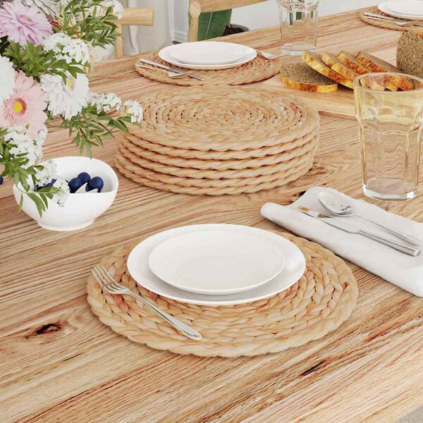 vidaXL Nappes rondes en osier 10 pcs Naturel &Oslash; 30 cm Jacinthe d'eau