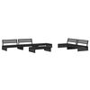vidaXL Salon de jardin 6 pcs avec coussins noir bois massif