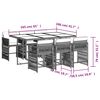 vidaXL Ensemble &agrave; manger de jardin et coussins 7 pcs gris rotin