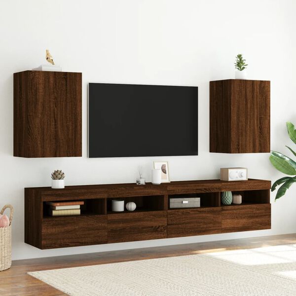 vidaXL Meubles TV muraux 2 pcs ch&ecirc;ne marron 40,5x30x60 cm