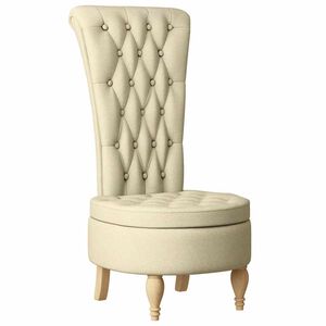 vidaXL Fauteuil &agrave; pantoufle Cr&egrave;me 56,5 x 70 x 110 cm tissu