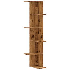 vidaXL &Eacute;tag&egrave;re d'angle murale vieux bois bois d'ing&eacute;nierie