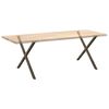 vidaXL Pieds de table &agrave; manger en forme de X, 2 pi&egrave;ces, acier naturel, 90 x (72-73) cm