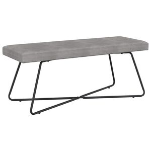 vidaXL banc Gris clair 110 x 40 x 45 cm Velours