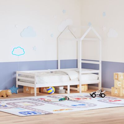 vidaXL Toit de lit pour enfants blanc 98x70x176,5cm bois de pin massif