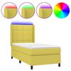 vidaXL Sommier &agrave; lattes de lit matelas et LED Vert 90x190 cm Tissu