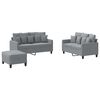 vidaXL Ensemble de canap&eacute;s 3 pcs avec coussins Gris clair Tissu