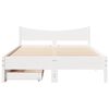 vidaXL Cadre de lit avec tiroirs blanc 140x190 cm bois de pin massif