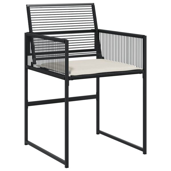vidaXL Ensemble &agrave; manger de jardin 11 pcs coussins noir r&eacute;sine tress&eacute;e