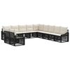 vidaXL Ensemble de canap&eacute; de jardin 11 pc Noir polyrotin