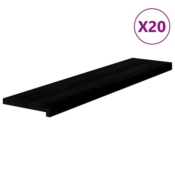 vidaXL Marches d'escalier 20 pcs marron fonc&eacute; 110x30x2 cm ch&ecirc;ne massif