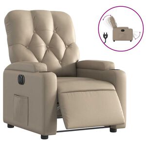 vidaXL Fauteuil inclinable &eacute;lectrique Cappuccino Similicuir