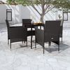 vidaXL Ensemble &agrave; manger de jardin avec coussins 5 pcs Noir