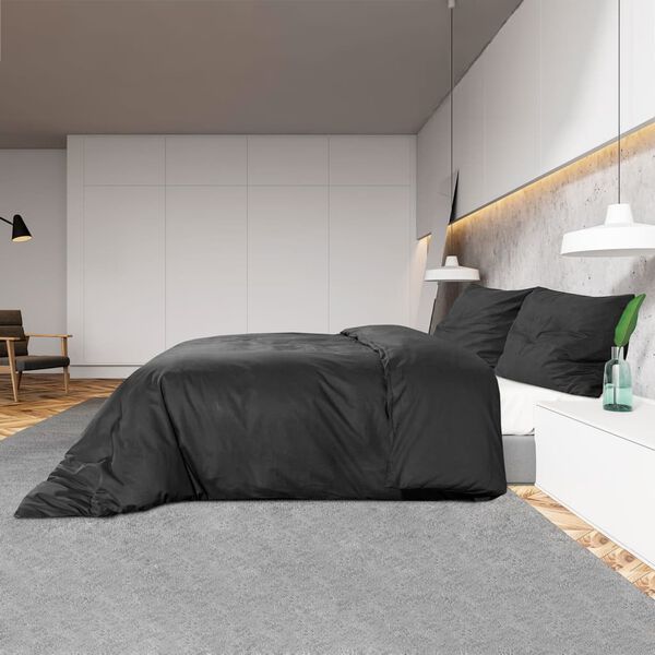 vidaXL Ensemble de housse de couette Noir 240x220 cm Microfibre légère