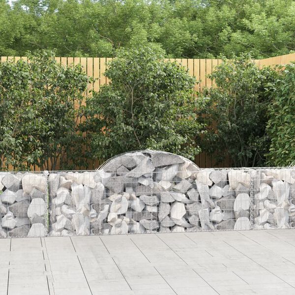 vidaXL Paniers &agrave; gabions arqu&eacute;s 6 pcs 200x30x60/80 cm Fer galvanis&eacute;