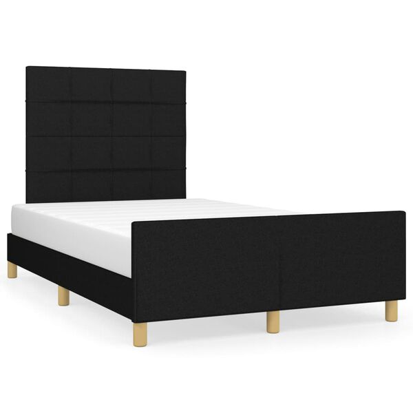 vidaXL Cadre de lit sans matelas noir 120x190 cm tissu