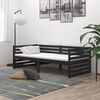vidaXL Lit de jour sans matelas noir bois de pin massif 90x200 cm