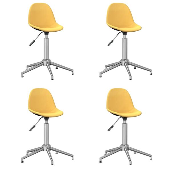 vidaXL Chaises pivotantes &agrave; manger lot de 4 jaune tissu