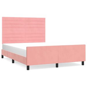 vidaXL Cadre de lit sans matelas rose 140x200 cm velours