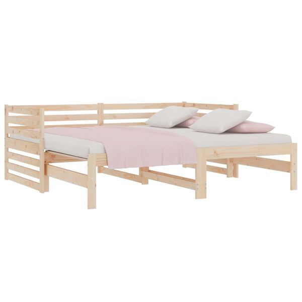 vidaXL Lit coulissant 2x(80x200) cm Bois de pin massif