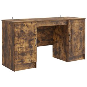 vidaXL Bureau Ch&ecirc;ne fum&eacute; 142,5 x 50 x 75 cm Bois d'ing&eacute;nierie