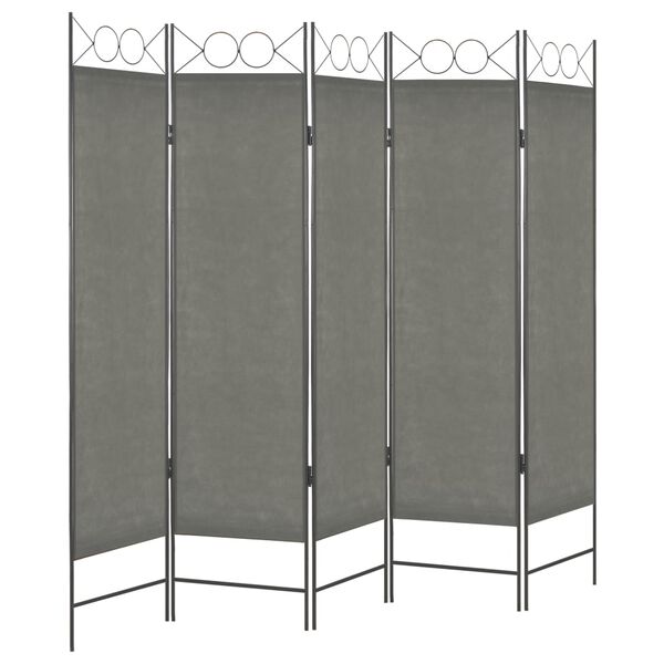 vidaXL Cloison de s&eacute;paration 5 panneaux Anthracite 200 x 180 cm