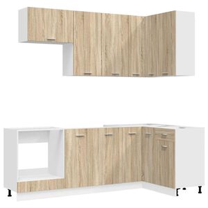 vidaXL Unit&eacute; de cuisine LYON 8 pc Ch&ecirc;ne Sonoma Bois d'ing&eacute;nierie