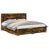 vidaXL Cadre de lit Ch&ecirc;ne fum&eacute; 200 x 200 cm Bois d'ing&eacute;nierie