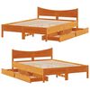 vidaXL Cadre de lit avec tiroirs cire marron 135x190cm bois pin massif