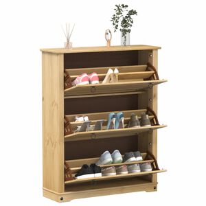 vidaXL Armoire &agrave; chaussures Corona 99x32x124,5 cm bois de pin massif