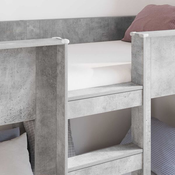 vidaXL Lit Superpos&eacute; pour Enfants Gris b&eacute;ton 80 x 200 cm