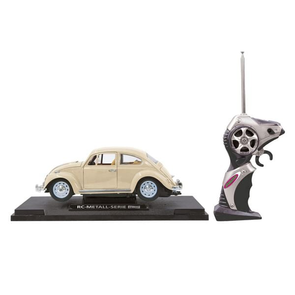 JAMARA Voiture t&eacute;l&eacute;command&eacute; Die-cast VW Beetle 40 MHz 1:18 Blanc cr&egrave;me