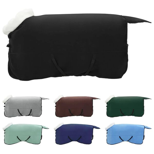 vidaXL Couverture &Eacute;quine Noir 125 cm Fleece polaire