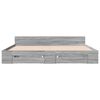 vidaXL Cadre de lit avec tiroirs sans matelas sonoma gris 200x200 cm