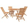 vidaXL Ensemble de jardin 5 pc Marron Bois de teck massif