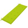 vidaXL Banc Batavia avec coussin vert brillant 150 cm Bois teck massif