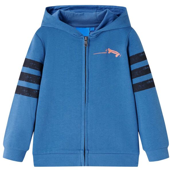 Sweatshirt &agrave; capuche fermeture &eacute;clair enfants bleu 116