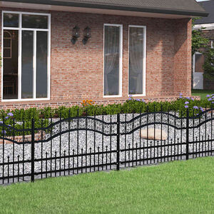 vidaXL Cl&ocirc;ture de jardin KAMPEN avec pointe en forme de lance, noire, 240&nbsp;x&nbsp;75&nbsp;cm, acier