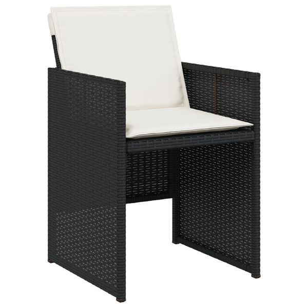 vidaXL Ensemble &agrave; manger de jardin 11 pcs coussins noir r&eacute;sine tress&eacute;e