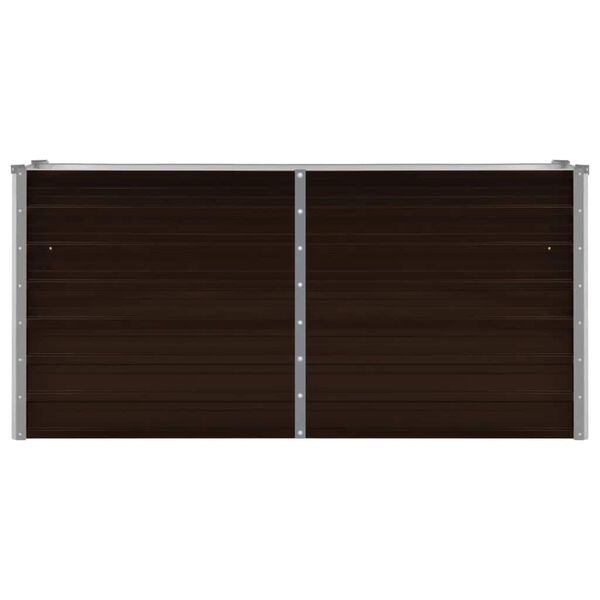 vidaXL Lit sur&eacute;lev&eacute; de jardin Marron 160x40x77 cm Acier galvanis&eacute;