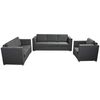 vidaXL Ensemble de canap&eacute;s trois pi&egrave;ces Tissu Gris fonc&eacute;