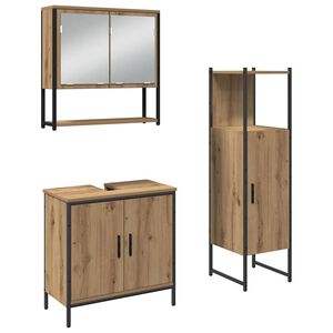 vidaXL Ensemble de mobilier de salle de bain 3 pc Marron