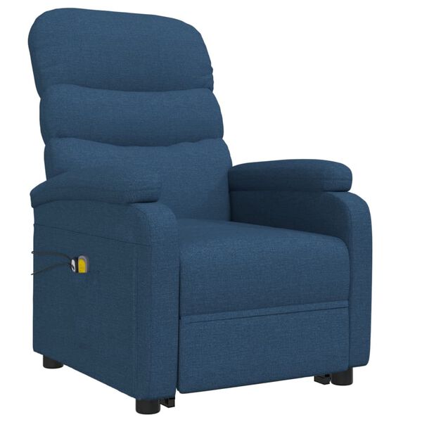 vidaXL Fauteuil de massage Bleu Tissu